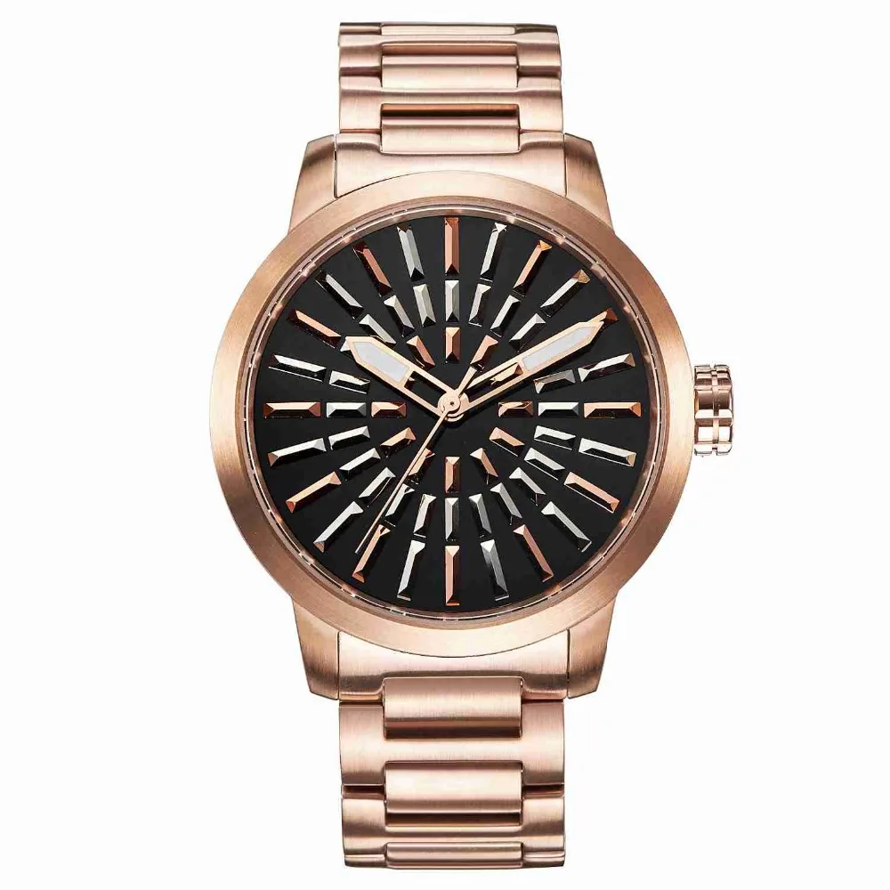 MATISSE Fashion Austria Crystal Dial Steel Strap Buiness Quartz Watch Wristwatch Rosegold