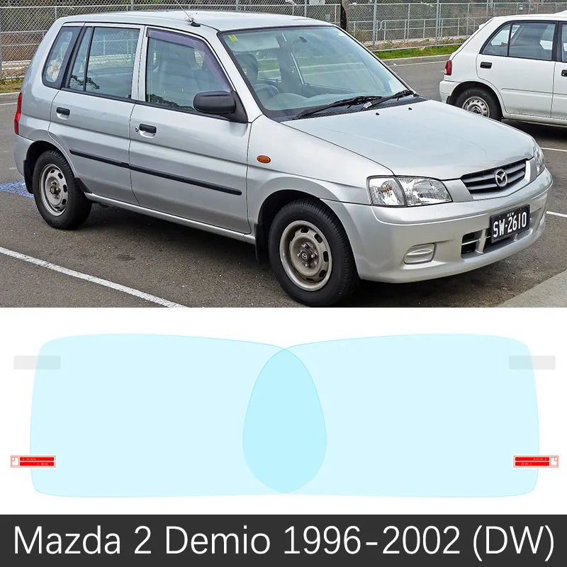 Для Mazda 2 Demio 1996~ DW DY DE DJ полное покрытие анти-туман фильм Зеркало заднего вида аксессуары 2003 2008 2013 - Название цвета: Mazda 2 1996-2002