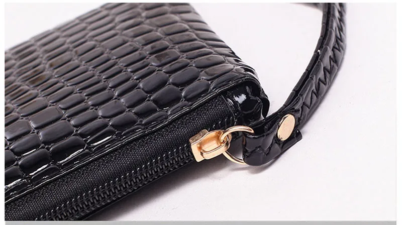 New Mini Day Clutches Women's Bag Korean Version Crocodile Pattern Clutch Bag Ladies Mobile Phone Bags Wallet PU Leather Handbag (13)