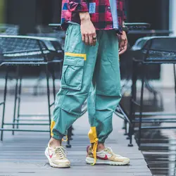 Zogaa 2019 Популярные весенне-осенние брюки карго мужские хлопковые джоггеры с карманами на шнурке мужские повседневные брюки длиной до