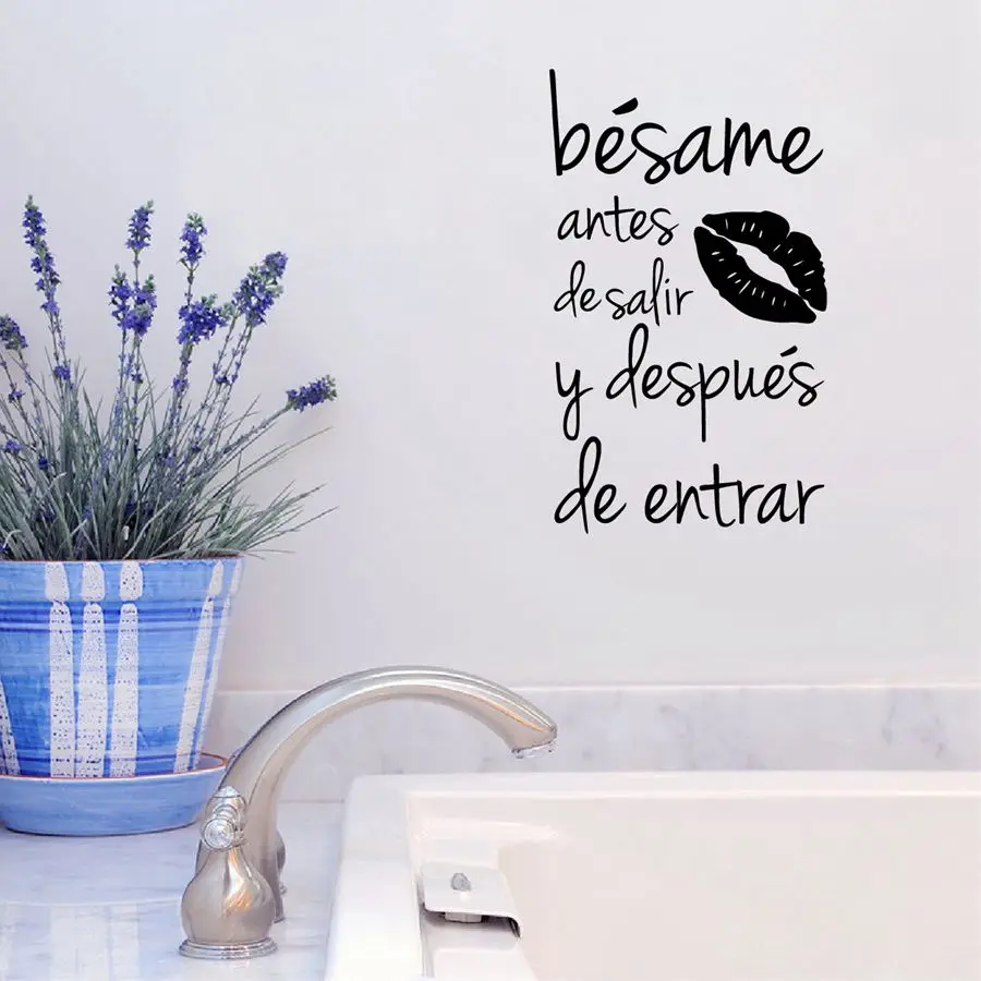 Aliexpress Besame Antes De Salir y Despues De Entrar Spanisch Vinyl Wandaufkleber Liebe Zitate Wandtattoos Für Zuhause Schlafzimmer Wohnzimmer Decor