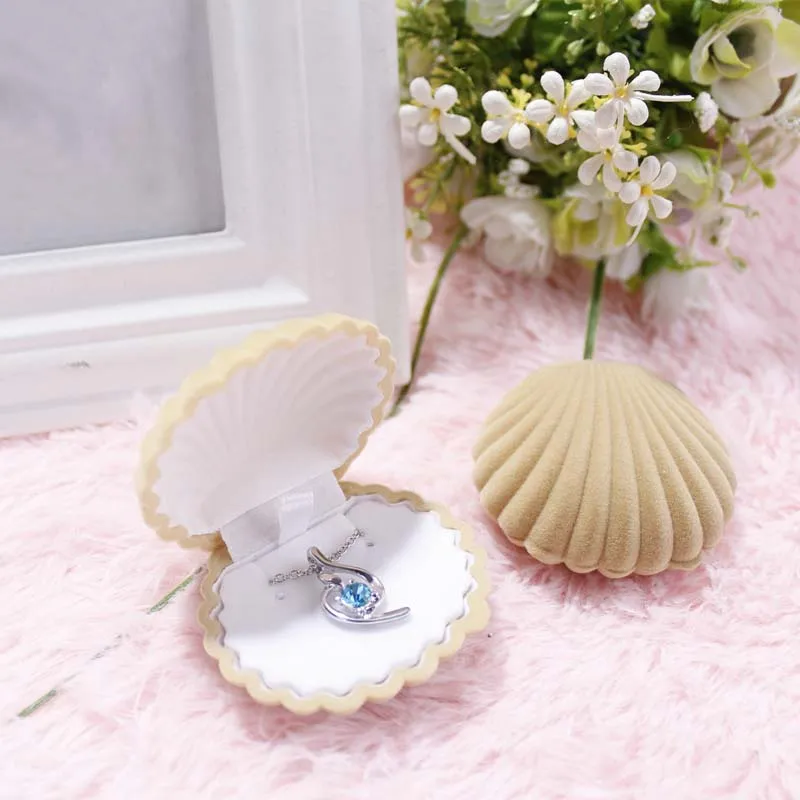 Мода 1 шт. в форме ракушки Милая Свадебная коробочка для обручальных колец для сережек ожерелье витрина для ювелирных украшений браслетов подарочная коробка
