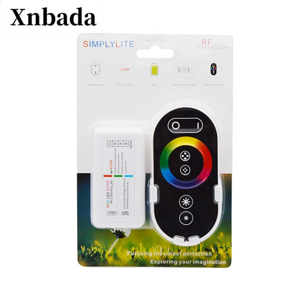 RGB Led контроллер 4CH RF беспроводной диммер с настенный сенсорный пульт дистанционного управления для 2835 5050 RGB светодиодные полосы света DC12-24V 5,0