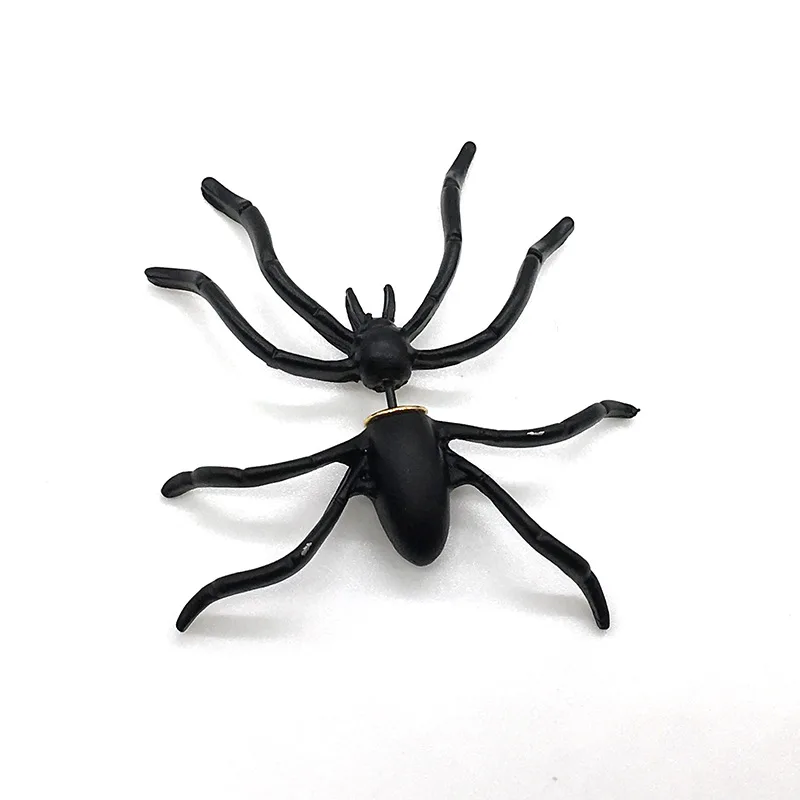

MISANANRYNE Halloween Spider Black Stud Earrings For Women Men Fashion 3D Animal Spoof Funny Halloween Gift New Arrival Earring