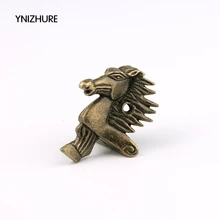 Free shipping 20Pcs 28*39mm Antique Bronze Horse Head Jewelry Gift Box Wood Case Decorative Feet Leg Corner Protector