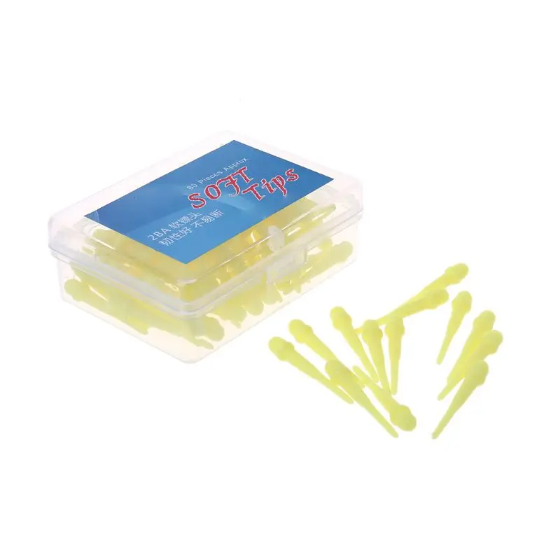 yellow OOTDTY 80 шт. 25 мм профессиональная дротика с мягким наконечником 2BA нейлоновые электронные наконечники для дротиков - Цвет: yellow