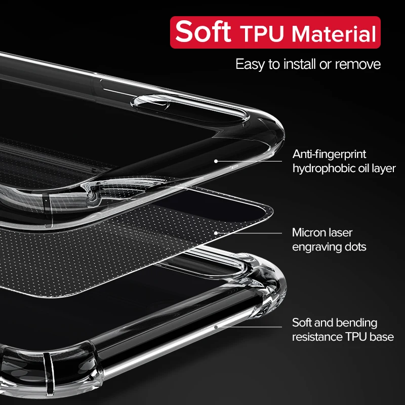 Ugreen Case For iPhone 7 8 Plus Case Shock-proof Back Cover For iPhone X Xs Max Phone Case HD Clear Protective For iPhone 7 Case