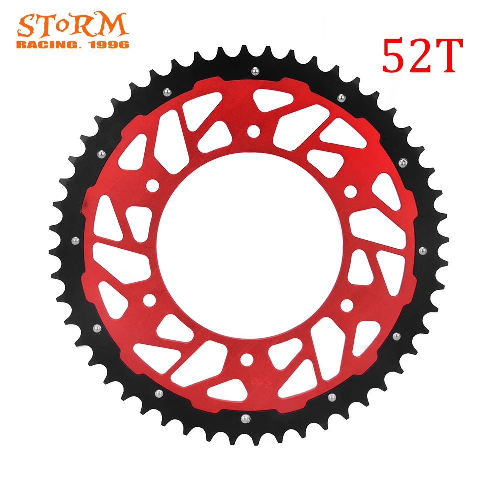 45, 47, 48, 49, 50, 51, 52, модель Т зубы мотоцикл Сталь Алюминий композитный Задняя звездочка для HONDA CRF XR CRM XL 230 250 125 450 500 - Цвет: 52T