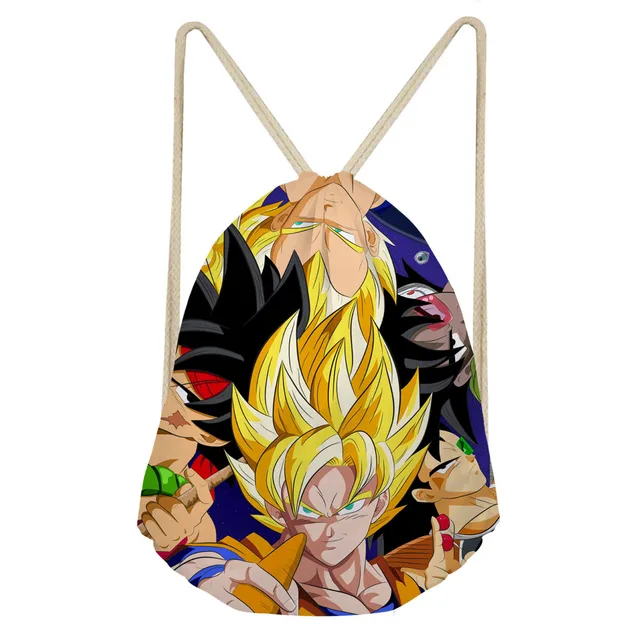 Dragon Ball Z Drawstring Bag Boys String Closure Bag For Clothes Pack Student School Backpack