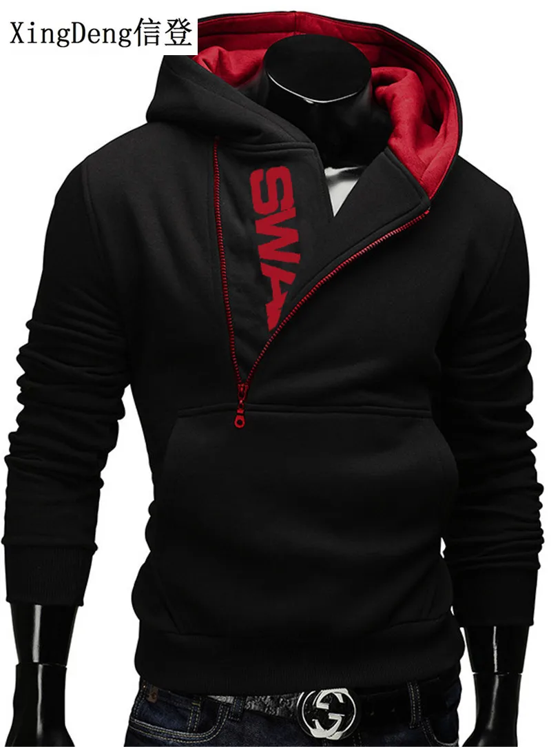 

XingDeng Long Sleeve Hoodie Sweatshirt Slim Hooded Jacket Letter Printed fashion Hoodies Men Sportswear Size 6xl top Coat