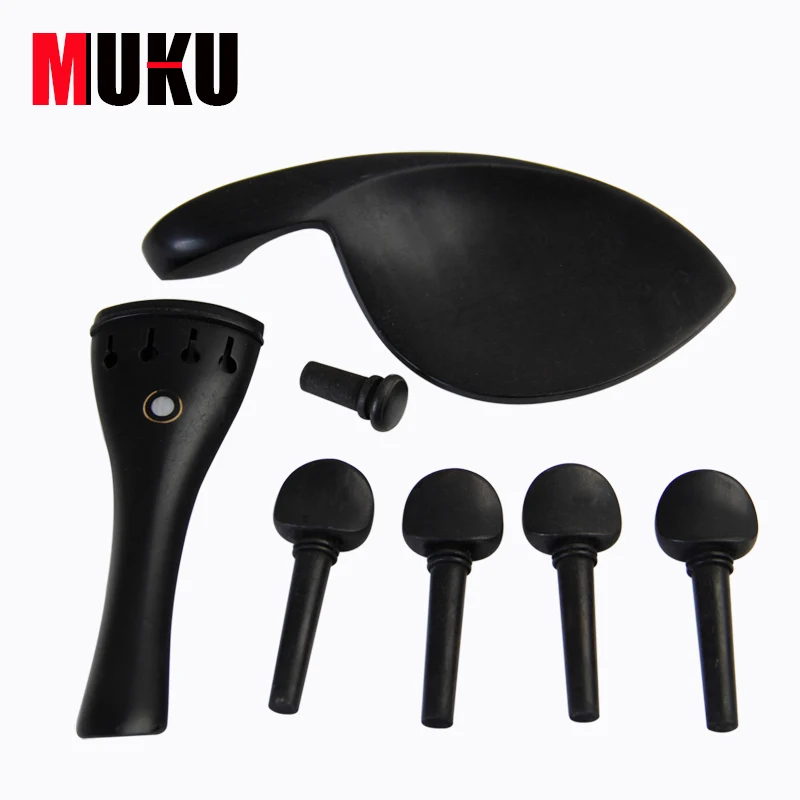

4/4 violin/Fiddle Polished Ebony Pegs & End Pin, Tail piece Vintage Design Polished EbonyTP Project