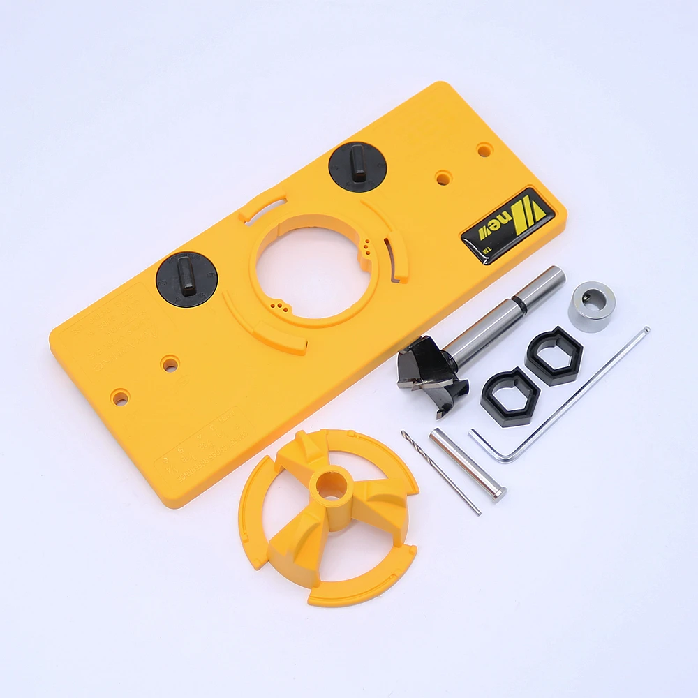 35mm Cup Style Concealed Hinge Boring Jig Drill Guide Set Door