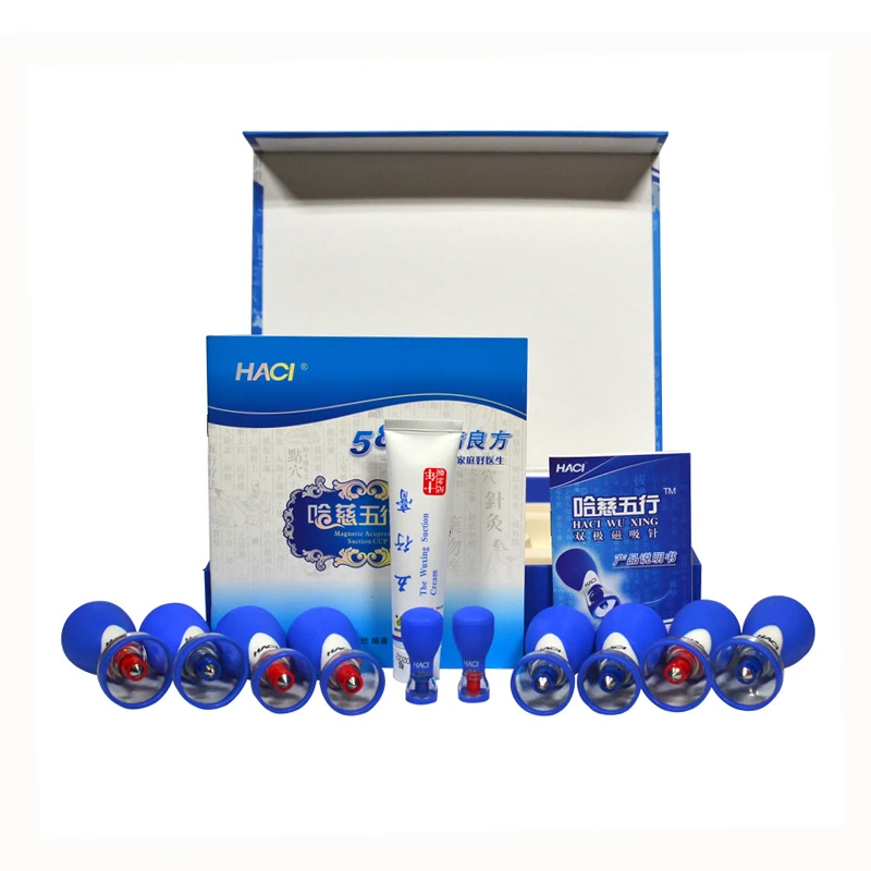 

New Deluxe HACI Magnetic Acupressure Suction Cupping Set HACI Wu Xing Zhen 10 Cups Magnetic Cupping Thearpy