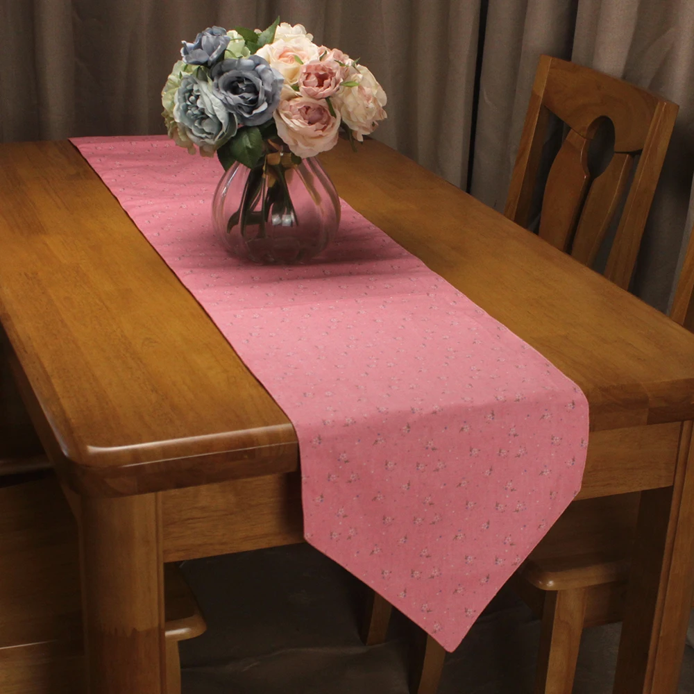 Хлопковый льняной столик в японском стиле для чайных столов с цветочным принтом, декоративный столик для обеденного стола