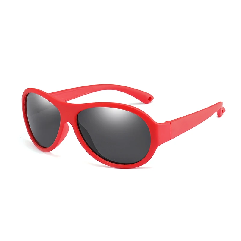 Детские солнцезащитные очки 1,5-11 лет голубого цвета для девочек и мальчиков, легкие гибкие очки компьютерные рамки UV400 для безопасности ребенка солнцезащитные очки - Цвет линз: red grey