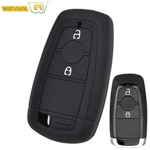 Funda de llaves de silicona para Ford EcoSport 2018, carcasa para mando a distancia sin llave, llavero de piel, soporte para llavero Protector