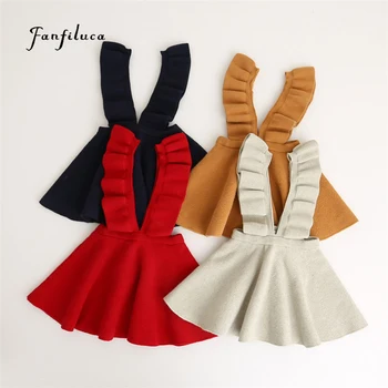 

Fanfiluca Kid Girls Sweaters Dress Knitted Solid Fashion Style Kids Girls Children's Clothes Suitable for 2-8 Years Old