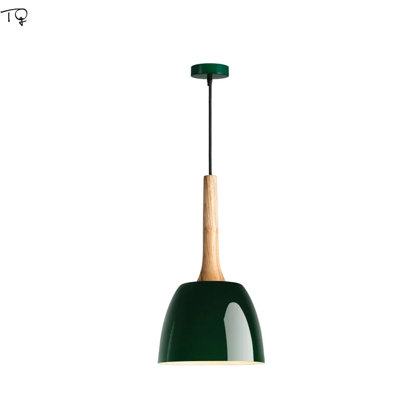 

Single-Head Wood Macaron Nordic Pendant Lights Modern Bedroom Dining Room Living Room Restaurant Creative Simple Led Hanglamp