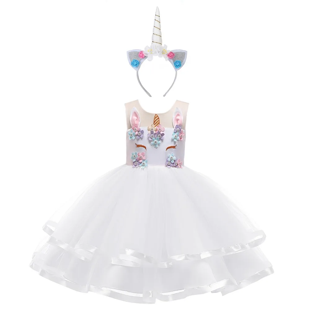 White Flower Unicorn Dress -Unicorn Fashion