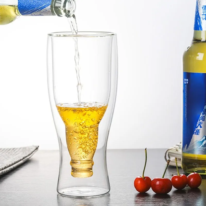 Glass Cup 220 ML Insulated Thermal Creative Coffee Mugs Clear Glass Tea