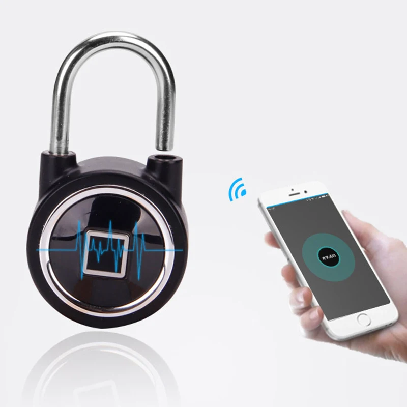 

Portable Bluetooth smart Fingerprint Lock Waterproof Keyless Padlock Anti-Theft iOS Android APP Control Door Cabinet Padlock