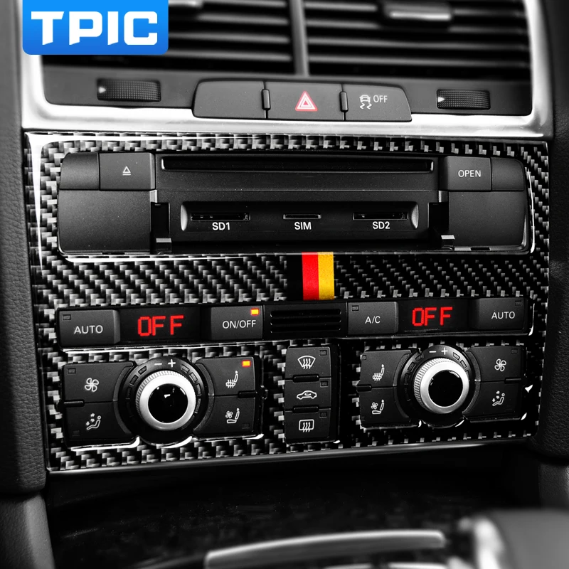 

Auto Interior Accessories Carbon Fiber Car Central Control CD Panel Car stickers and Decals Car-Styling For Audi Q7 2008-2015