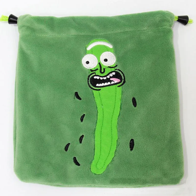 

1 Pc new hot Anime Cartoon Rick and Morty Plush Drawstring Pocket Drawstring Bag Plush Coin Bag Coin Purse Plush Toys gift