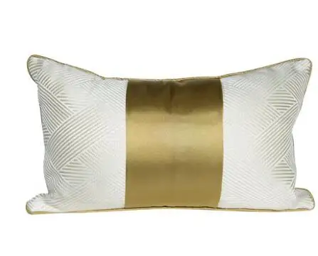 Luxo de ouro branco lombar fronha sofá