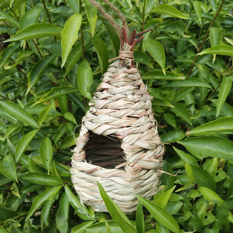 Natural Grass Bird Bed Woven Hanging Bird Cages Birdhouse