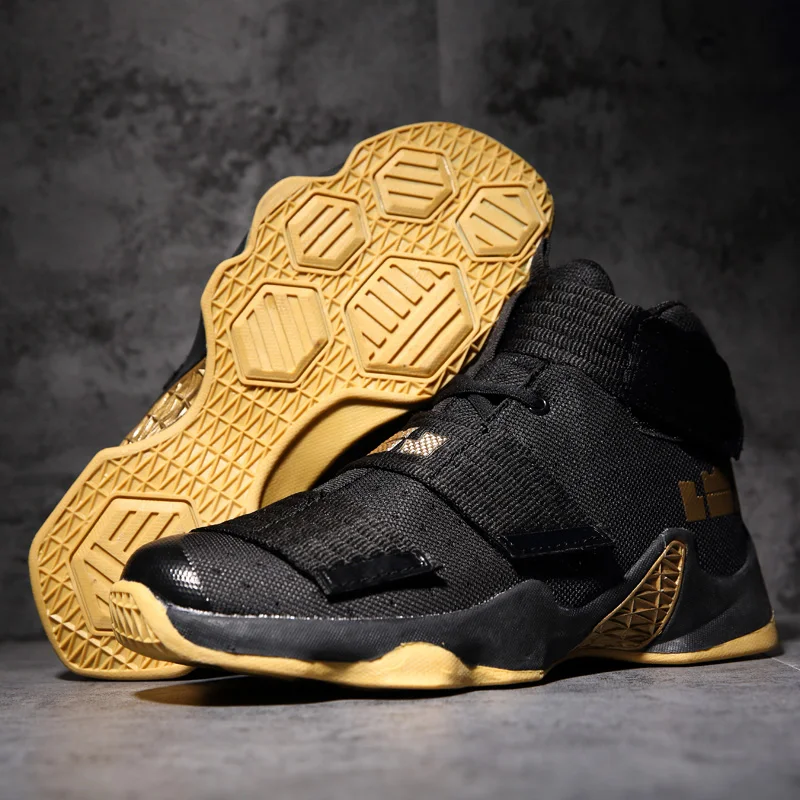 Zapatos de baloncesto pareja zapatillas James hombres mujeres High top encaje hasta zapatos transpirables a prueba de golpes zapatos de baloncesto homme balancesto