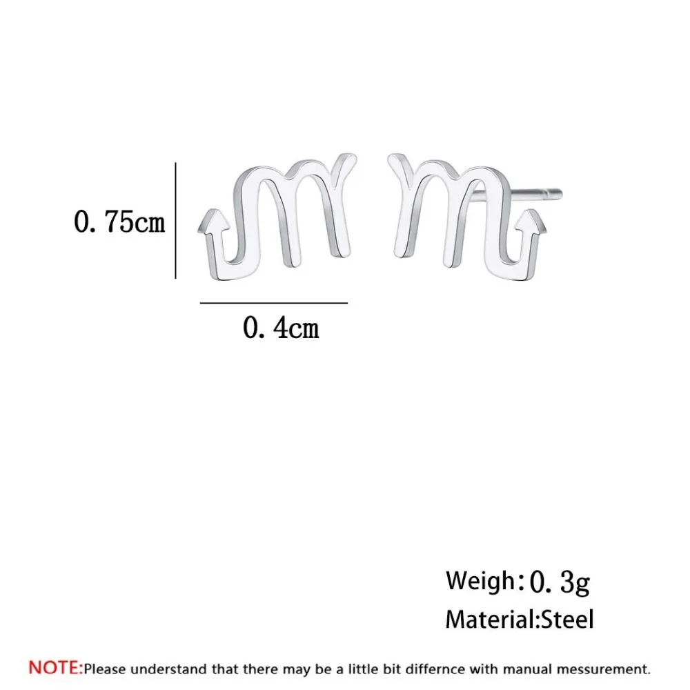 QIAMNI 12 лет с рисунком звездных знаков зодиака Созвездие гороскоп Астрология Galaxy Стад серьги, подарок на день рождения Для женщин Pendientes дропшиппинг