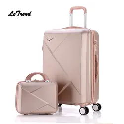 Letrend для женщин чемоданы колеса сумка с колесами набор Spinner Винтаж пароль дорожная сумка студент 20 дюймов вести чемодан