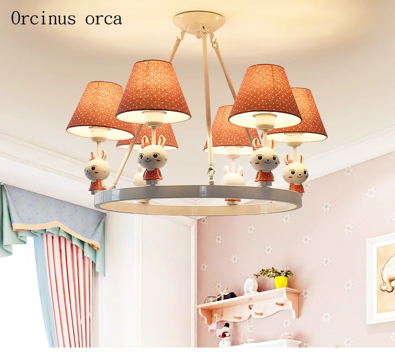 

Cartoon creation rabbit pendant lamp girl bedroom children's room lamp American Pastoral pink animal pendant lamp free shipping