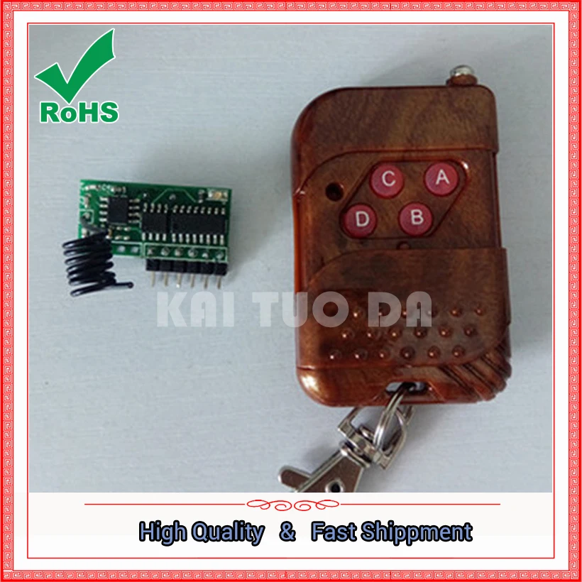 

433M with encoded wireless remote control + with 4-way 433 MHZ wireless receiver module 433MHZ