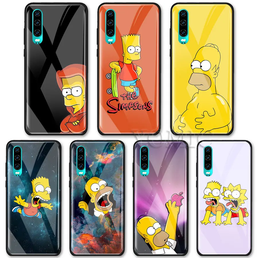 

Tempered Glass Case for Huawei P20 Lite P30 Pro Mate 10 20 Lite Honor 20 Pro 8X Cover Homer J. Simpson Luxury Case