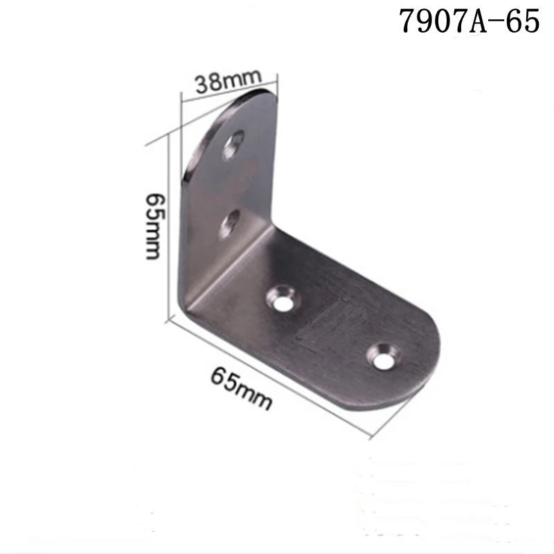 

Home Furniture 7907A-65 stainless steel angle code reinforcement 90 degree right angle connector Universal L-Tripod