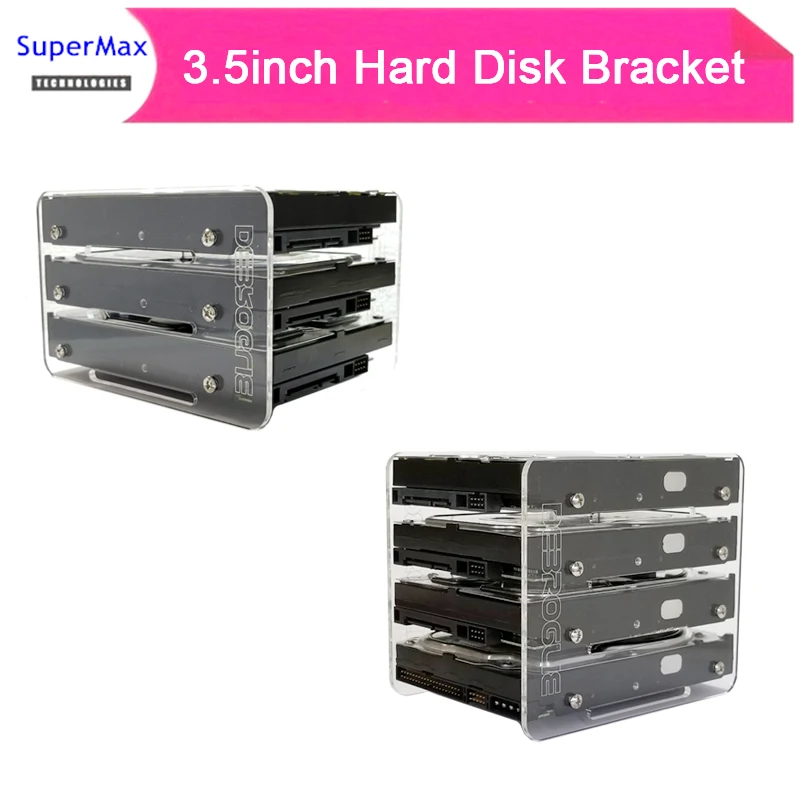 

DIY3.5 inch hard disk HDD acrylic bracket hard disk box external hard disk into computer case