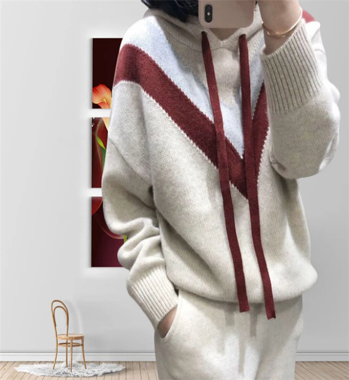 Smpevrg женский стиль с капюшоном вязаный женский свитер и пуловеры с длинным рукавом Повседневный Женский Пуловер женский свитер джемпер