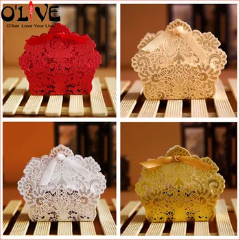 

50 Pcs Candy Box Babyshower Gift Box Chocolate Bonbonniere Cardboard Wedding Favors And Gifts Package Baptism Sugar Boxes