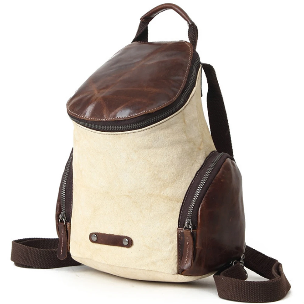 

2018 New Men/Women Backpack Genuine Leather Canvas Backpack Large Capacity Outdoor Travel Knapsack Multi-function Laptop Bags