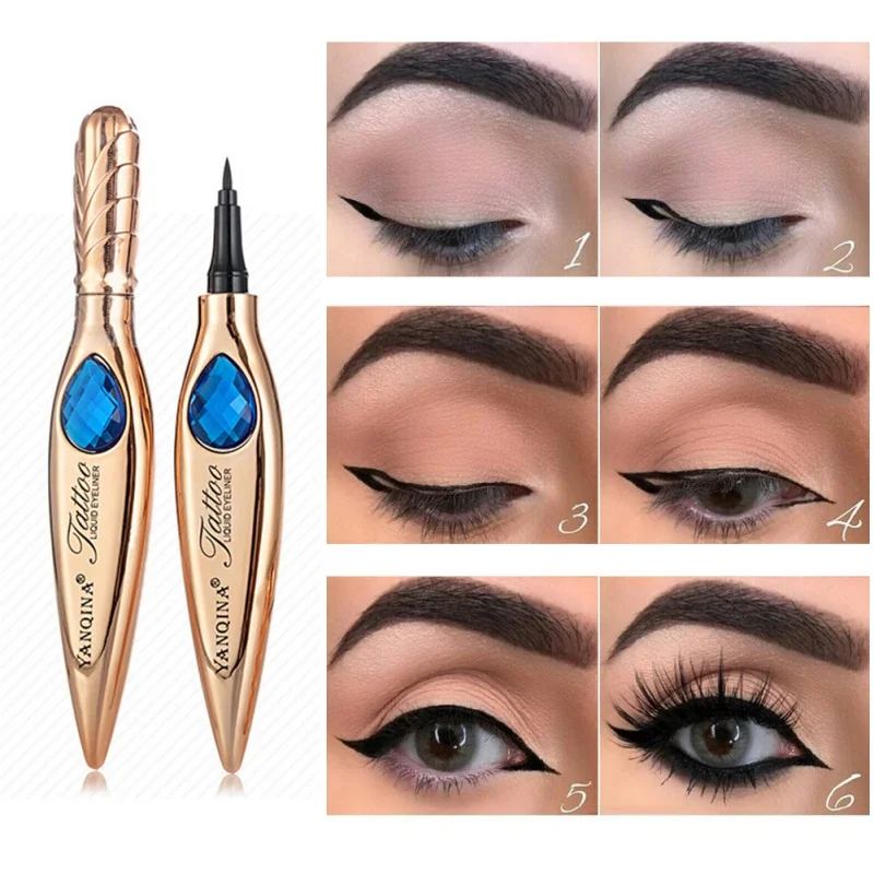1PC Long Lasting Golden Tube Eye Liner Cool Black Quick Dry Waterproof Black Eyeliner Pencil Pen Cosmetics Eye Marker Eyeliner 1PC Long Lasting Golden Tube Eye Liner Cool Black Quick Dry Waterproof Black Eyeliner Pencil Pen Cosmetics Eye Marker Eyeliner