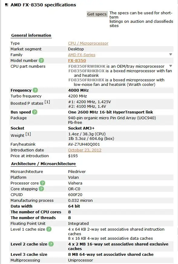 AMD FX-Series FX-8350 Процессор AMD Octa Core AM3+ cpu рабочий настольный процессор