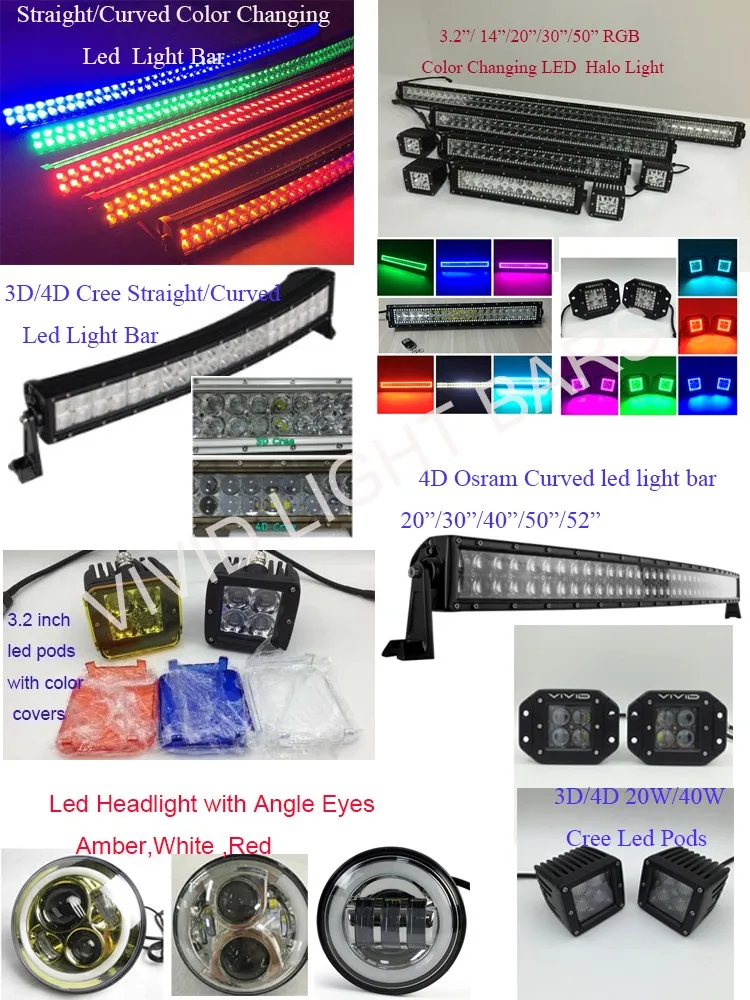 Factory Direct ! 4D Osram waterproof ip67 52 inch 500w led driving light bar for 4x4 truck    