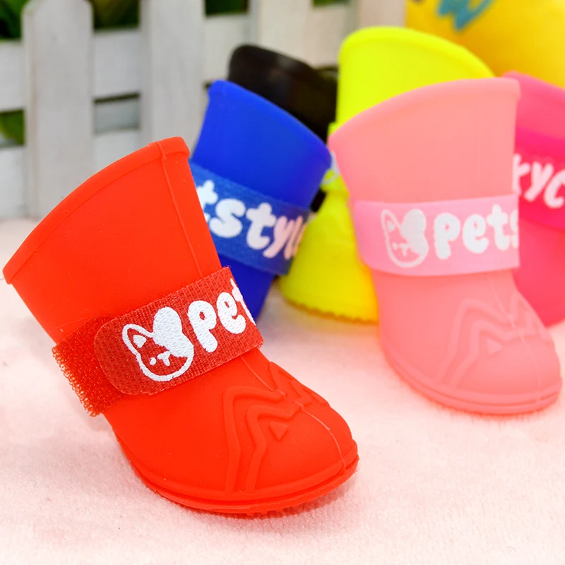 

Summer Rain Waterproof Pet Yorkie Dog Shoes for Small Large Breeds Animals Colorful Cats Rubber Silicone Puppies Cats Boots