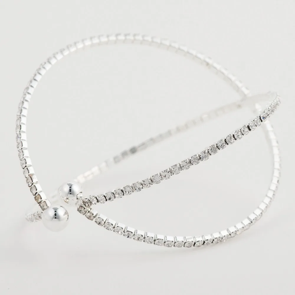 YFJEWE женский серебряный цвет стразы многоуровневый браслет Открытые Браслеты и браслеты свадебные подарки на день рождения ювелирные изделия B199