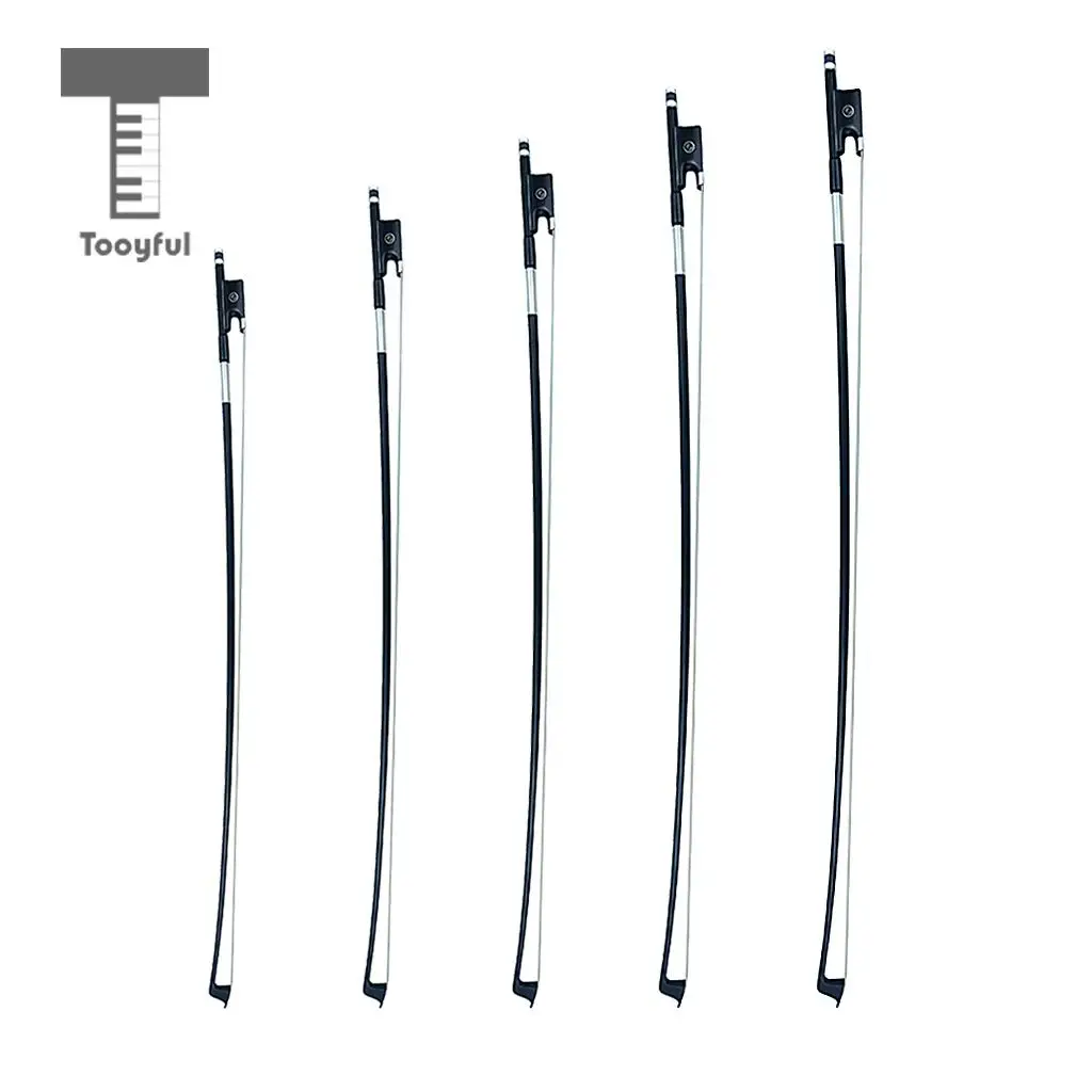 Black Carbon Fiber Violin Bow for 4/4 3/4 1/2 1/4 1/8 Violin Faddle #5