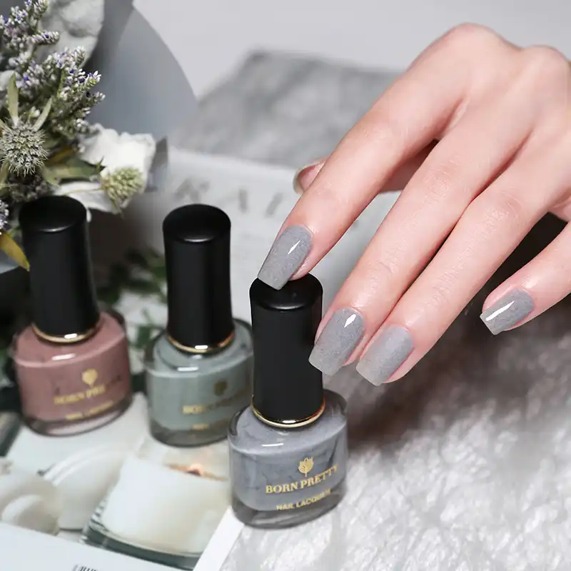 24 Pcs Grey Color Nail Art False Toe Nails