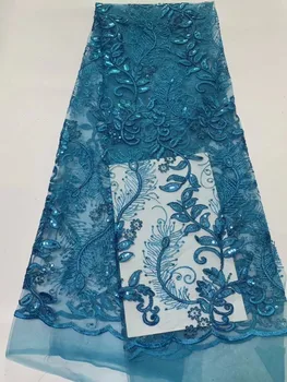 

New Style Nigerian 3D Lace Fabrics 2018 High Quality Tulle African Laces Fabric Wedding French Tulle Lace Material
