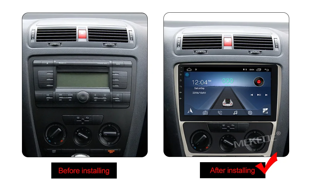 Flash Deal MEKEDE Android8.1 Car DVD GPS Multimedia Player For SKODA Octavia 2 2011-2013 A5 Car dvd Navigation Radio  Audio Player 3