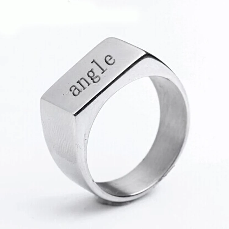 Men S Fashion Brand Anium Steel Rings Top Ing Ring Gothic Men S Fashion Brand Anium Steel Rings Top Ing Ring Gothic Lettering Custom Flat In From Jewelry Accessories On Aliexpress